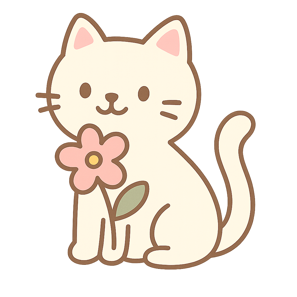 Cute kawaii cat illustration